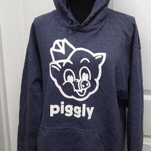 Piggly Wiggly Gray Hooded Sweatshirt Size Large
